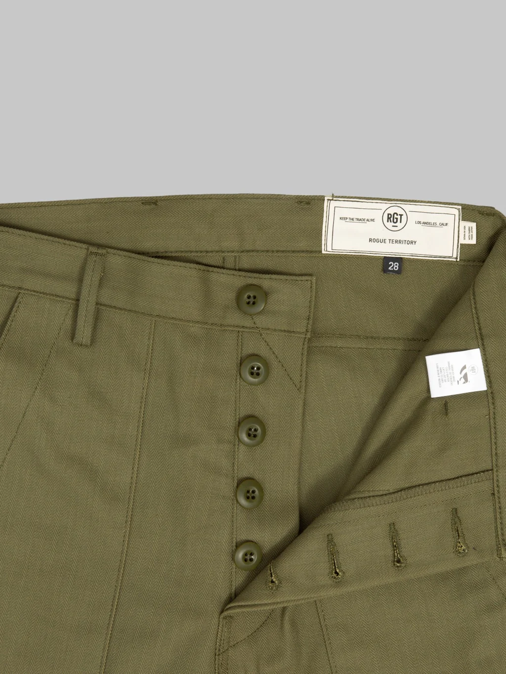 Rogue Territory Fatigue Pants Olive Herringbone - Image 11