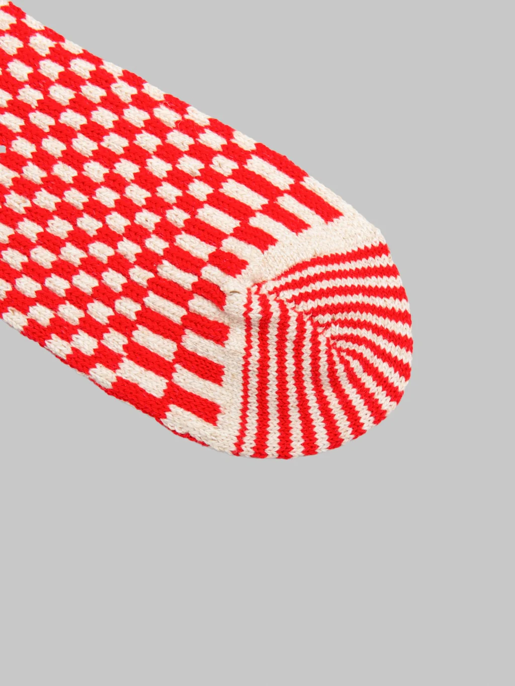ROTOTO Checkerboard Pattern Socks Red - Image 3