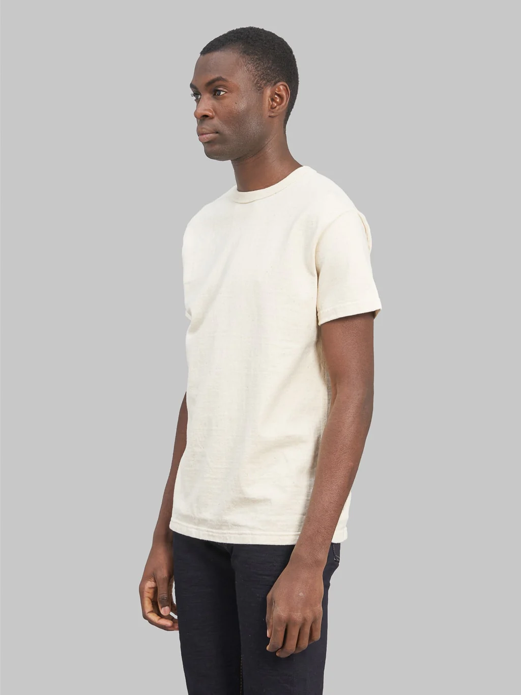 Samurai Jeans SJST-SC01 Japanese Cotton Crew T-Shirt Natural - Image 3