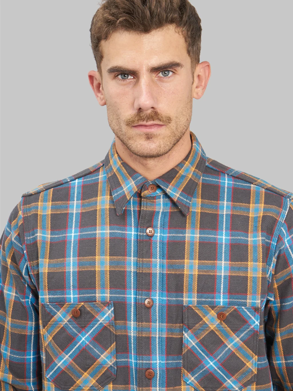 Samurai Jeans SNL24-01CONW Contest Flannel Work Shirt - Image 4