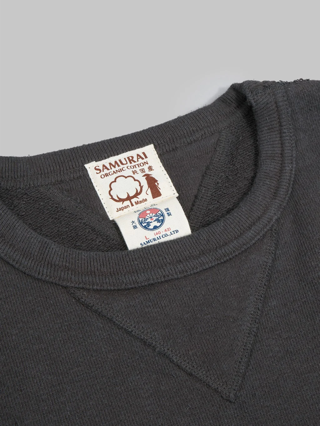 Samurai Jeans SWS-SC01 Japanese Cotton Sweatshirt Kuromame - Image 10