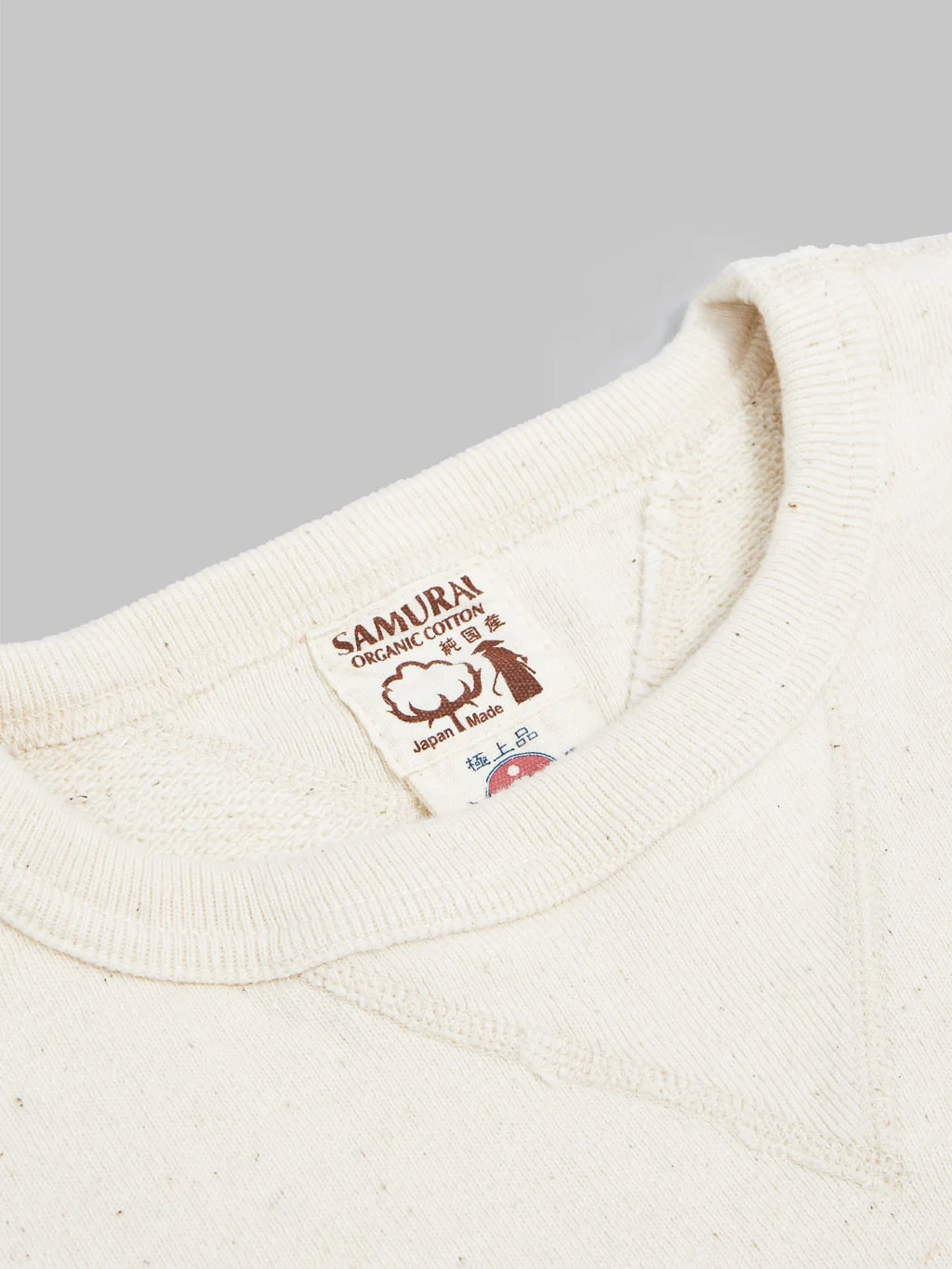 Samurai Jeans SWS-SC01 Japanese Cotton Sweatshirt Natural - Image 10
