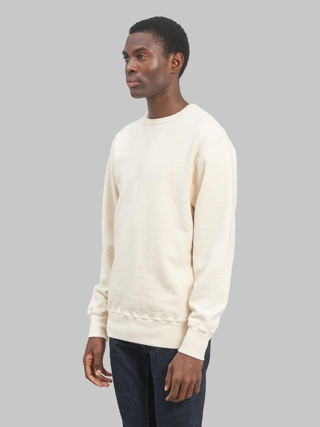 Samurai Jeans SWS-SC01 Japanese Cotton Sweatshirt Natural - Image 3
