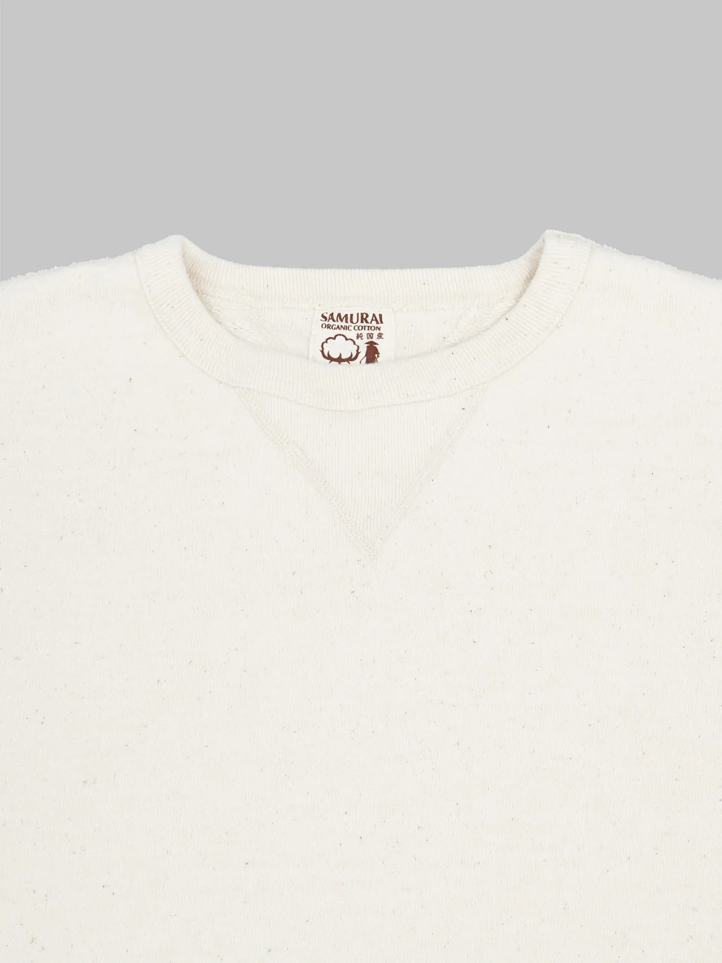 Samurai Jeans SWS-SC01 Japanese Cotton Sweatshirt Natural - Image 7