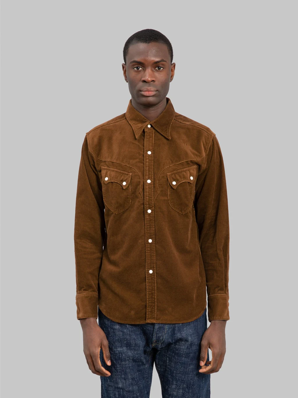 Stevenson Overall Co. Cody Shirt Brown Corduroy - Image 2
