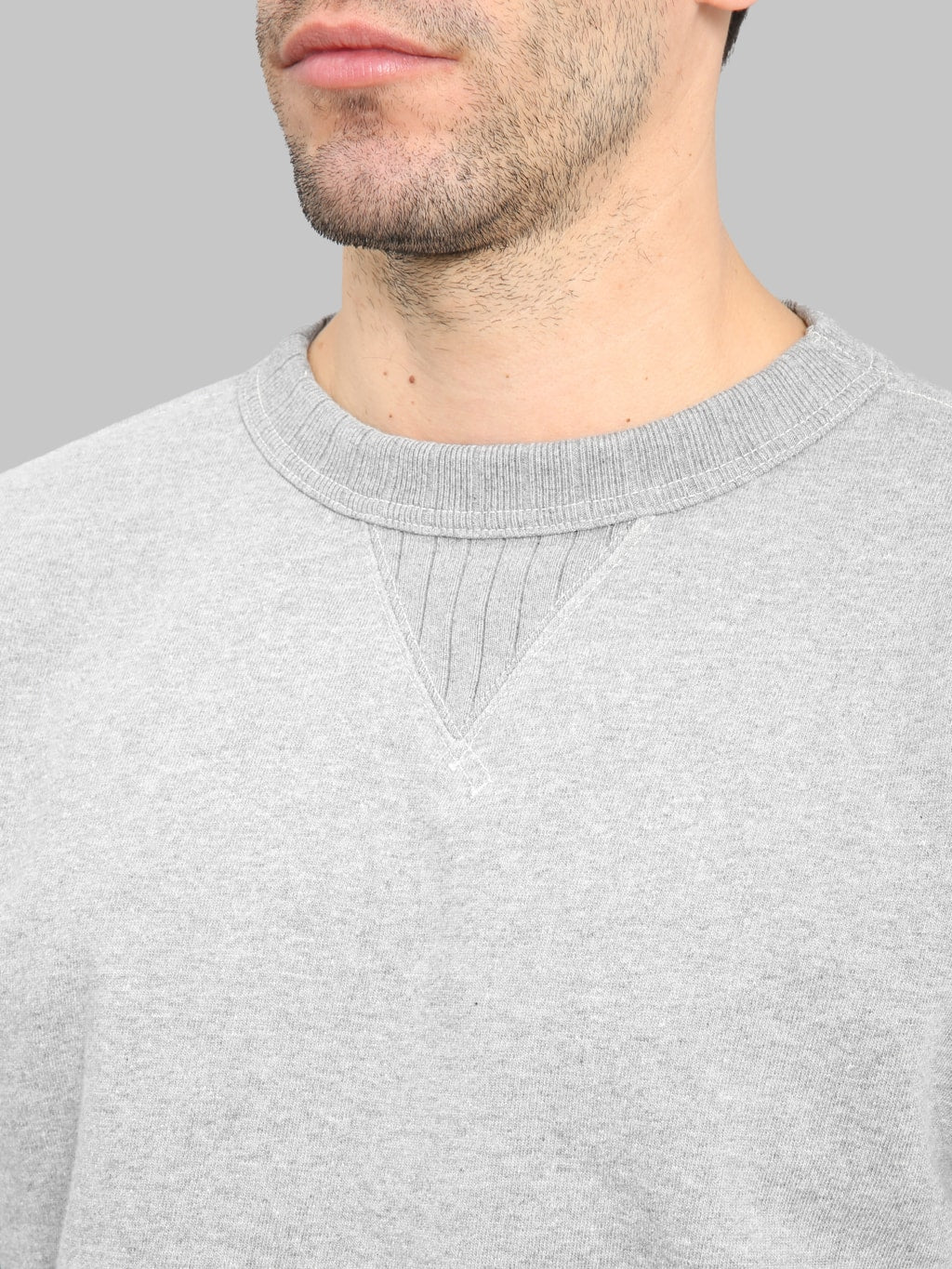 Studio D'Artisan 8188 Loopwheel Crewneck Sweatshirt Grey - Image 4