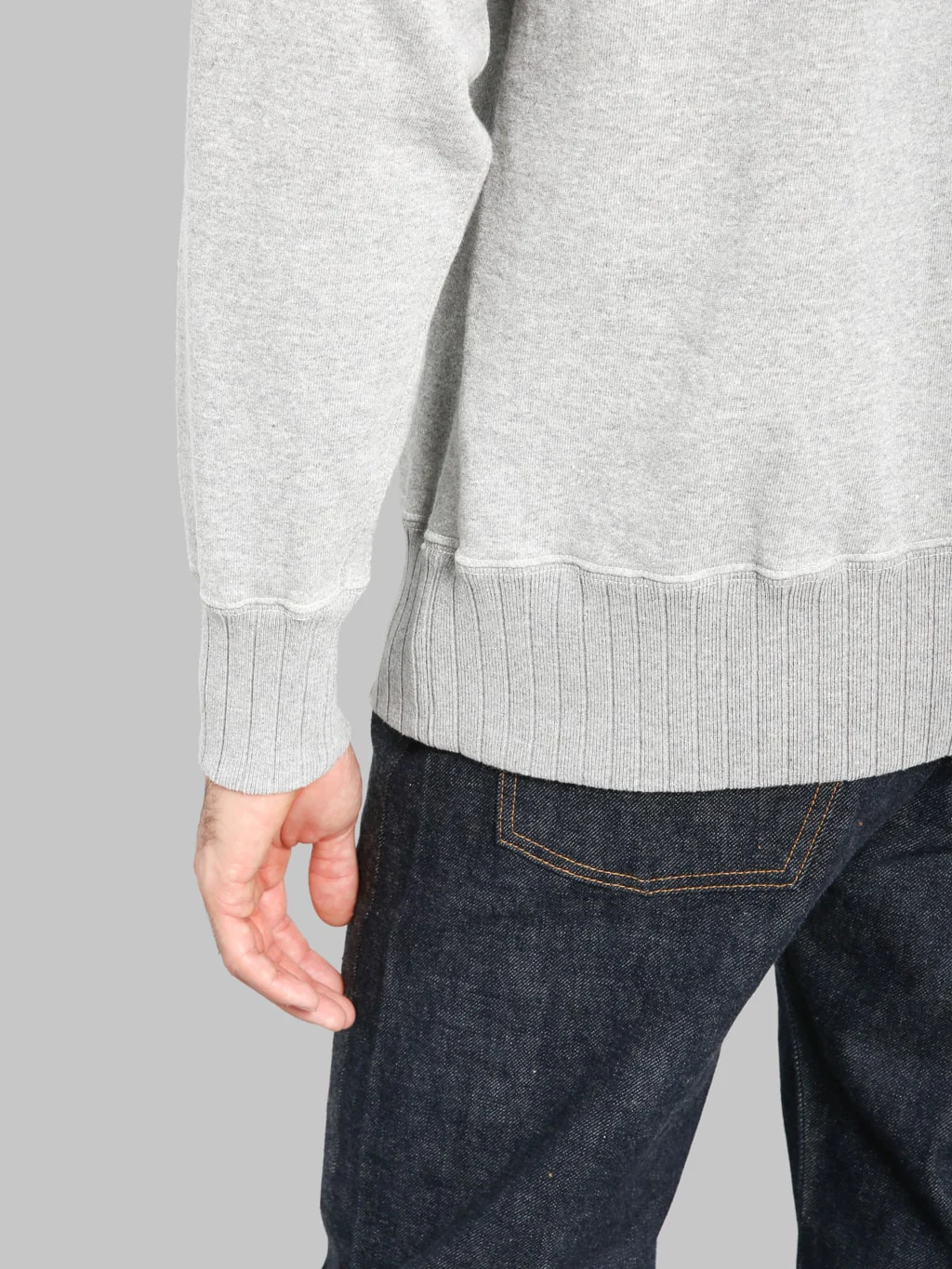 Studio D'Artisan 8188 Loopwheel Crewneck Sweatshirt Grey - Image 5