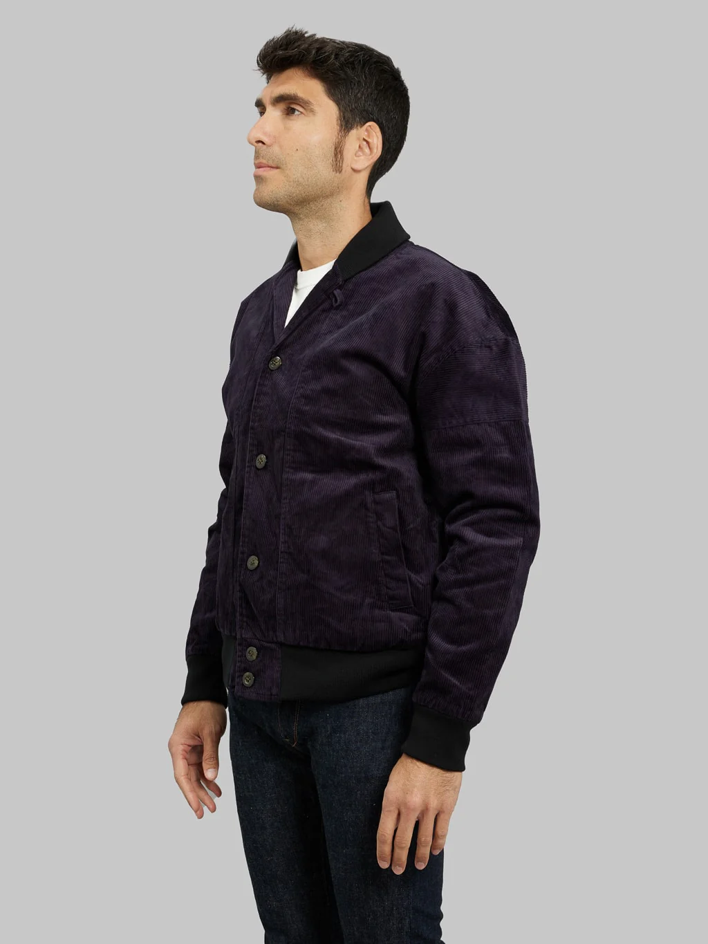 Tanuki "Sazanami" Corduroy Natural Indigo Dyed Jacket - Image 4