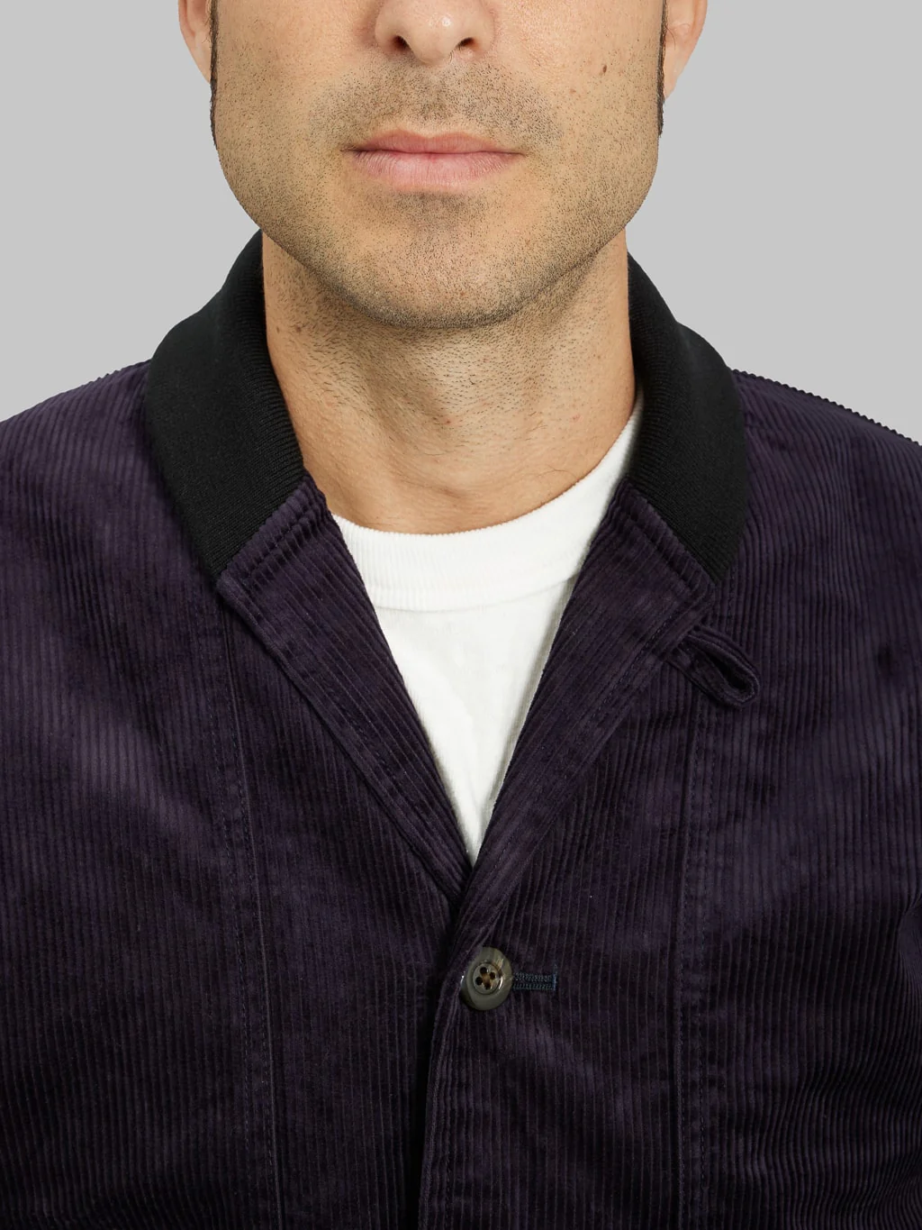 Tanuki "Sazanami" Corduroy Natural Indigo Dyed Jacket - Image 6