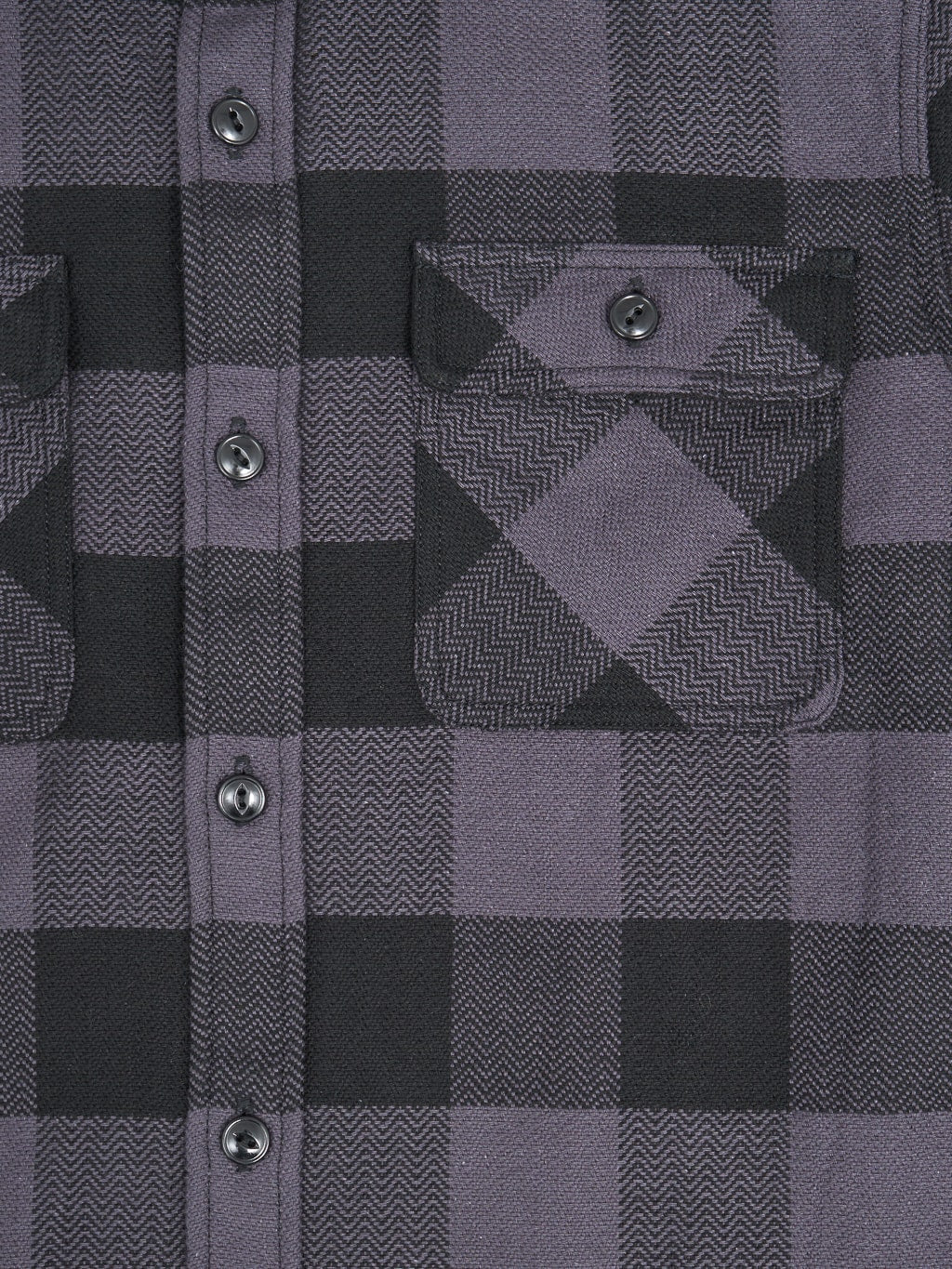 The Flat Head Block Check Flannel Shirt Grey/Black - Image 10