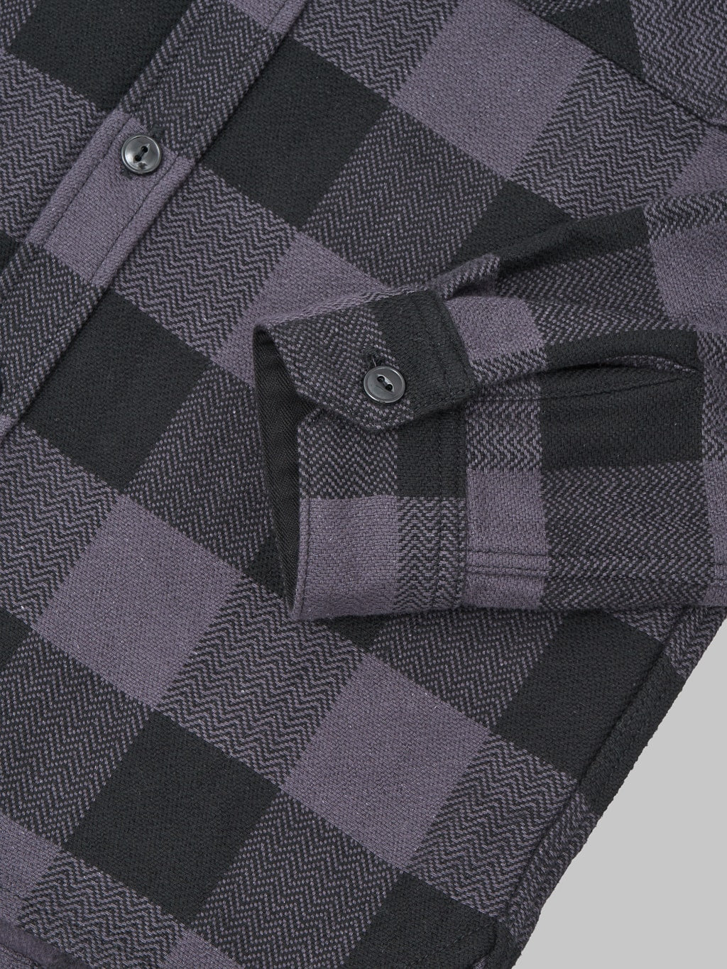 The Flat Head Block Check Flannel Shirt Grey/Black - Image 12