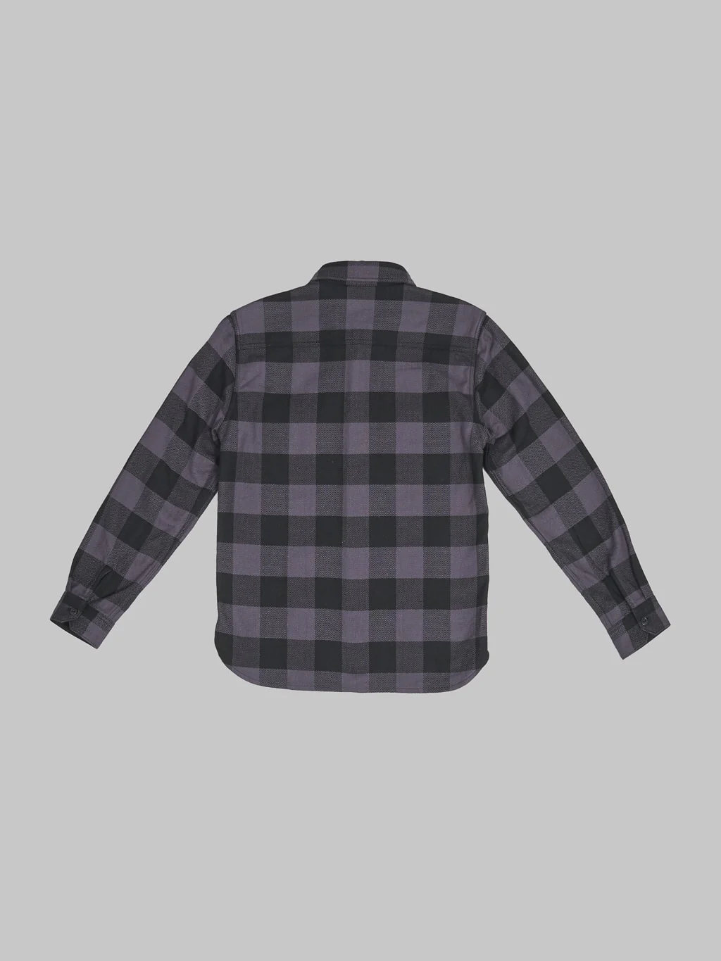 The Flat Head Block Check Flannel Shirt Grey/Black - Image 9