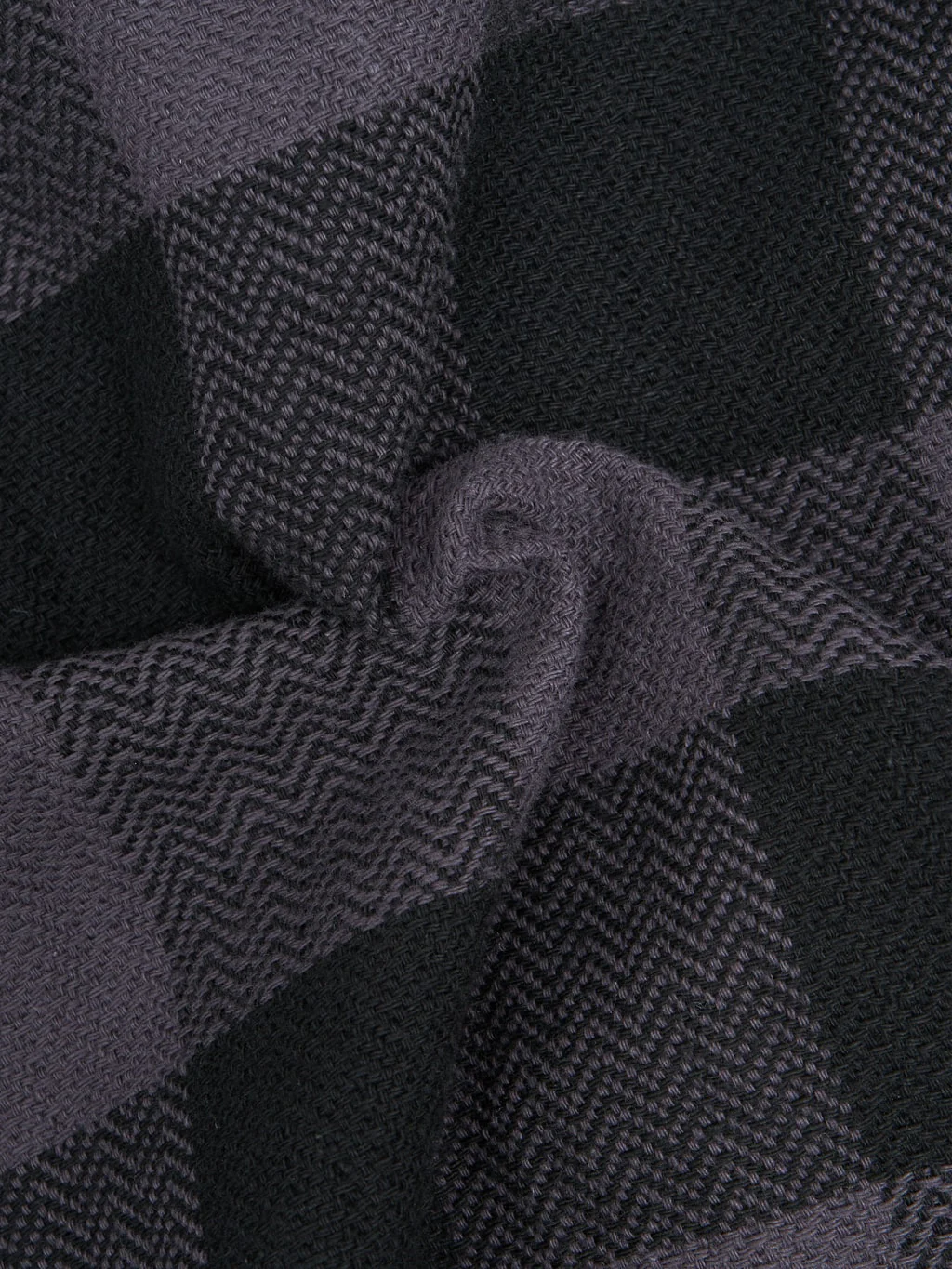The Flat Head Block Check Flannel Western Shirt Grey/Black - Image 15