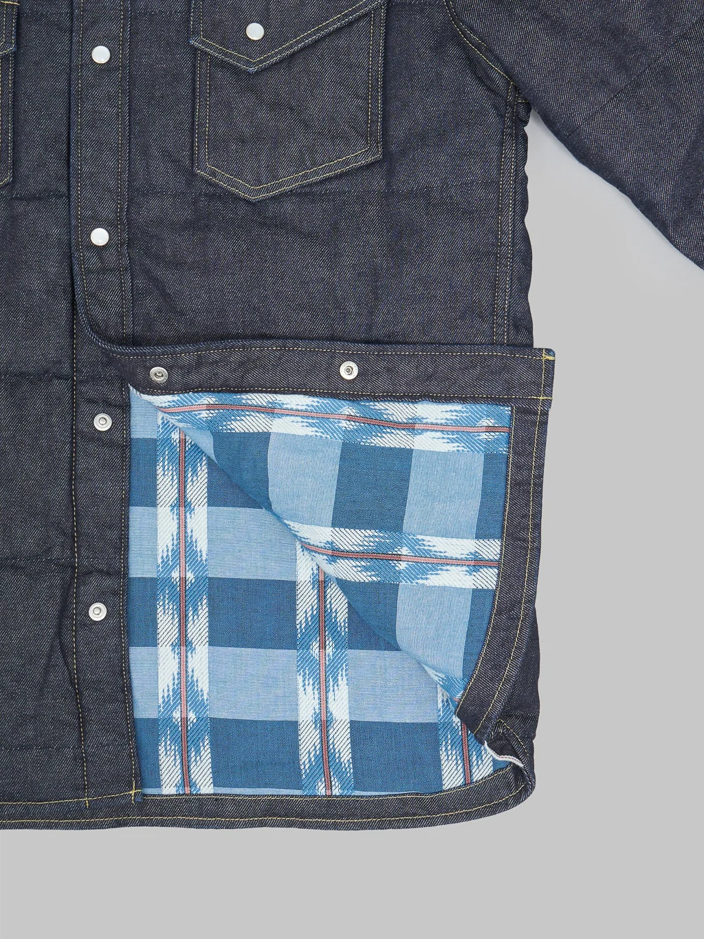 The Flat Head Denim Puffer Jacket - Image 13