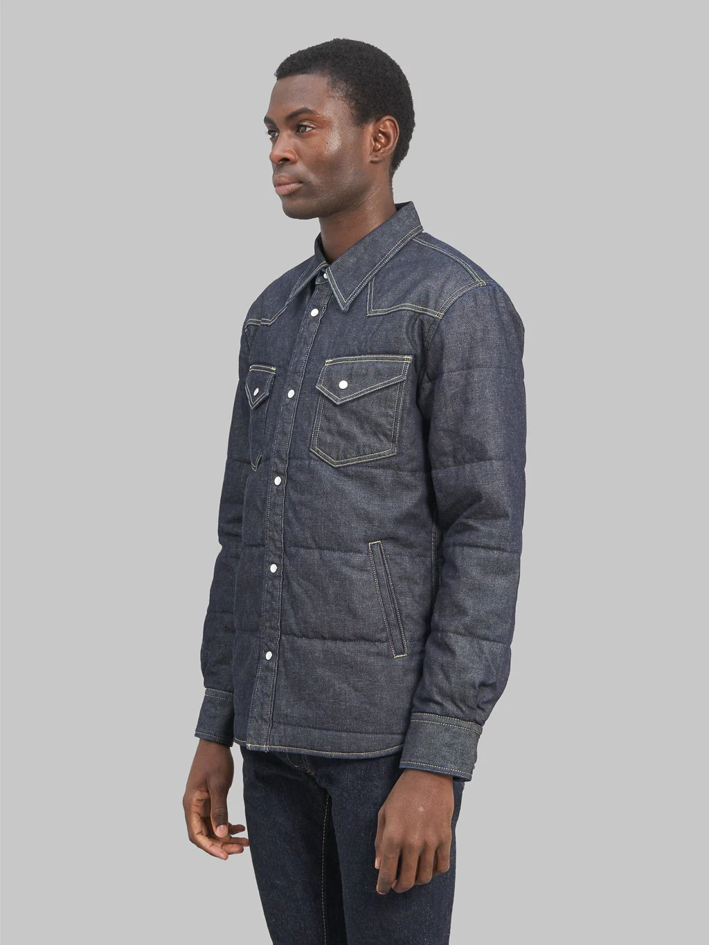 The Flat Head Denim Puffer Jacket - Image 4