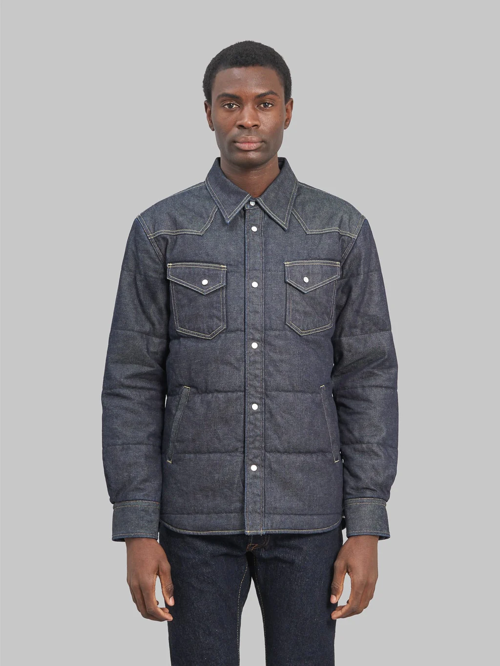 The Flat Head Denim Puffer Jacket - Image 5