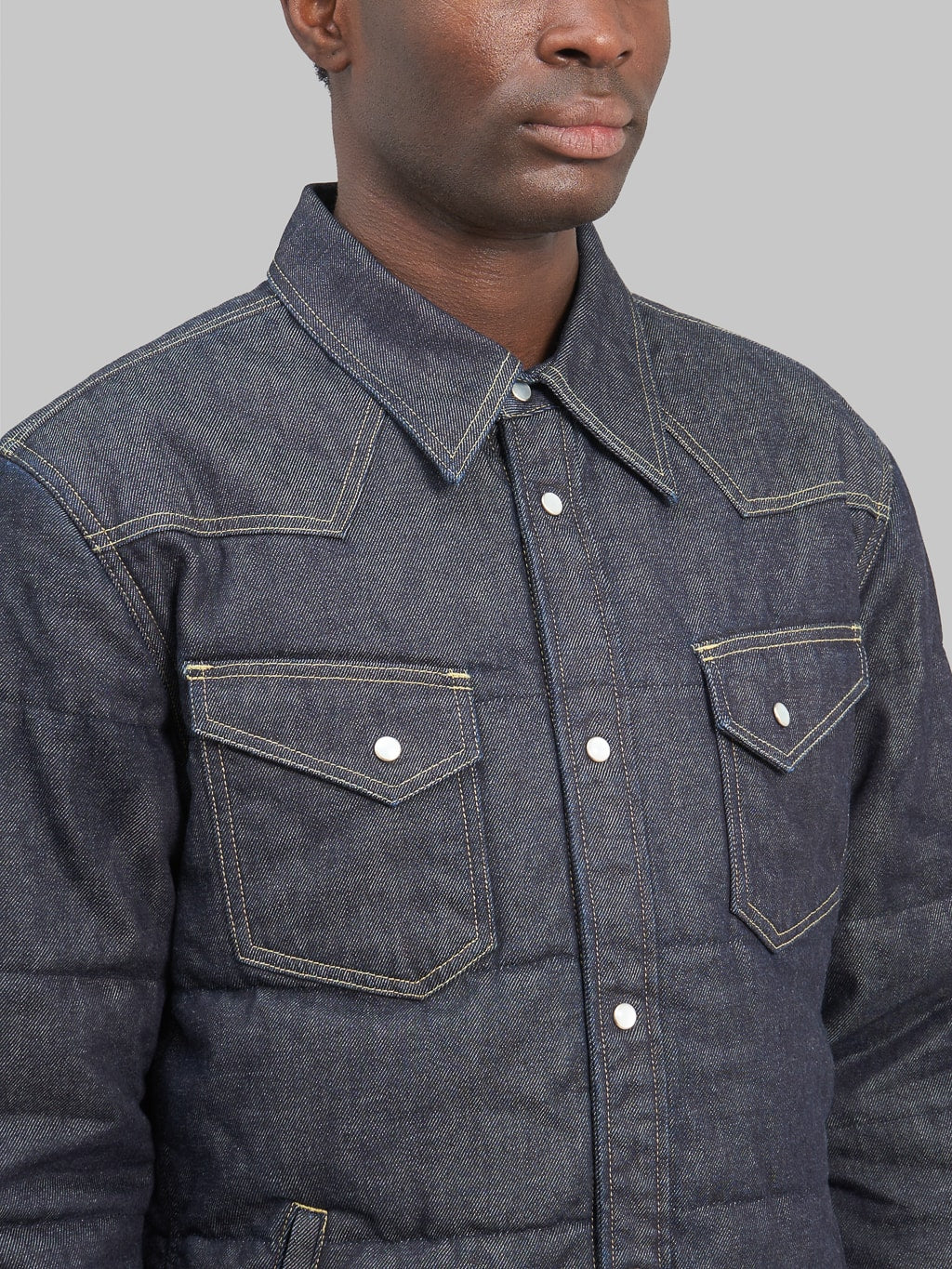 The Flat Head Denim Puffer Jacket - Image 6