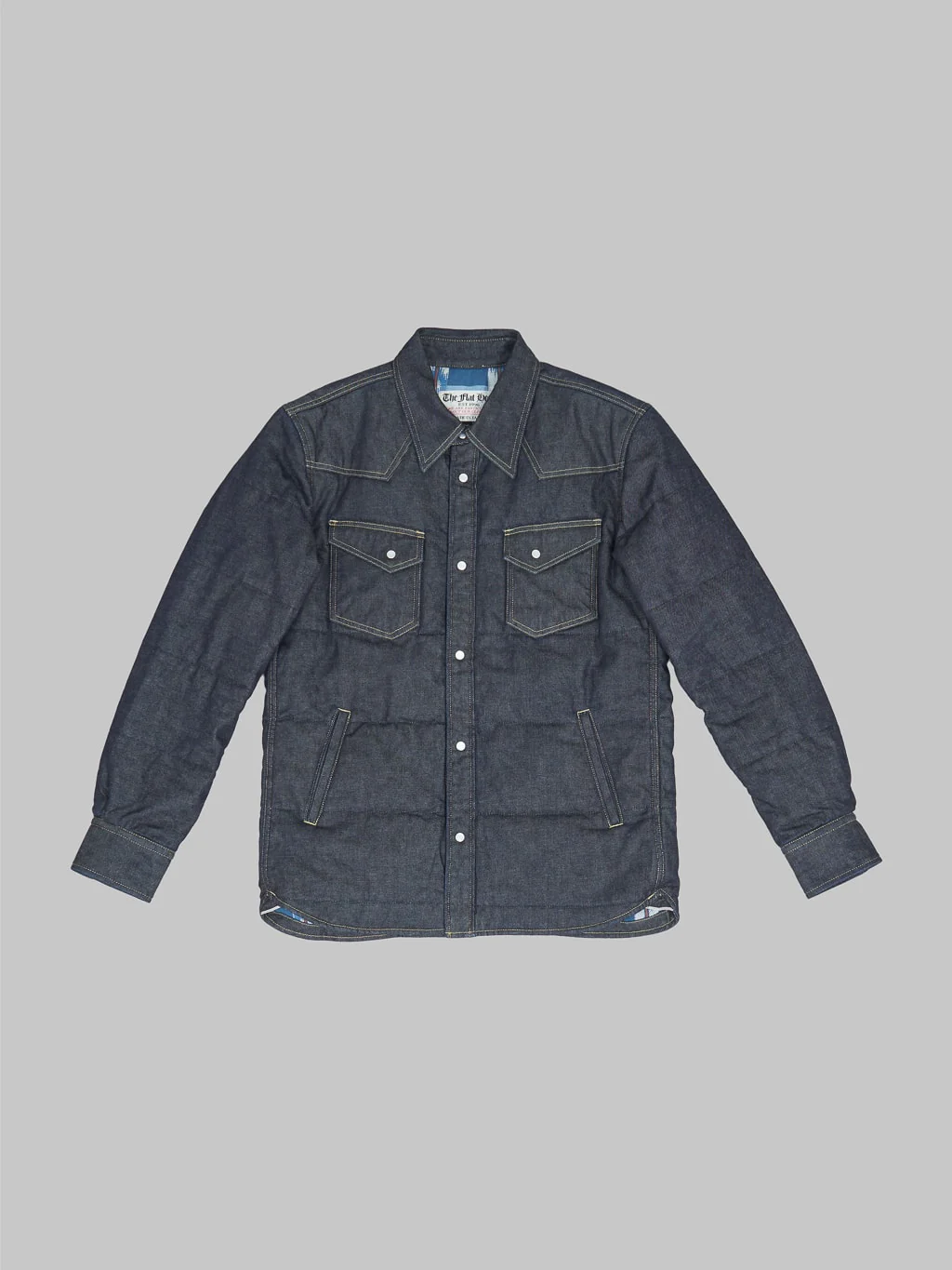 The Flat Head Denim Puffer Jacket - Image 8