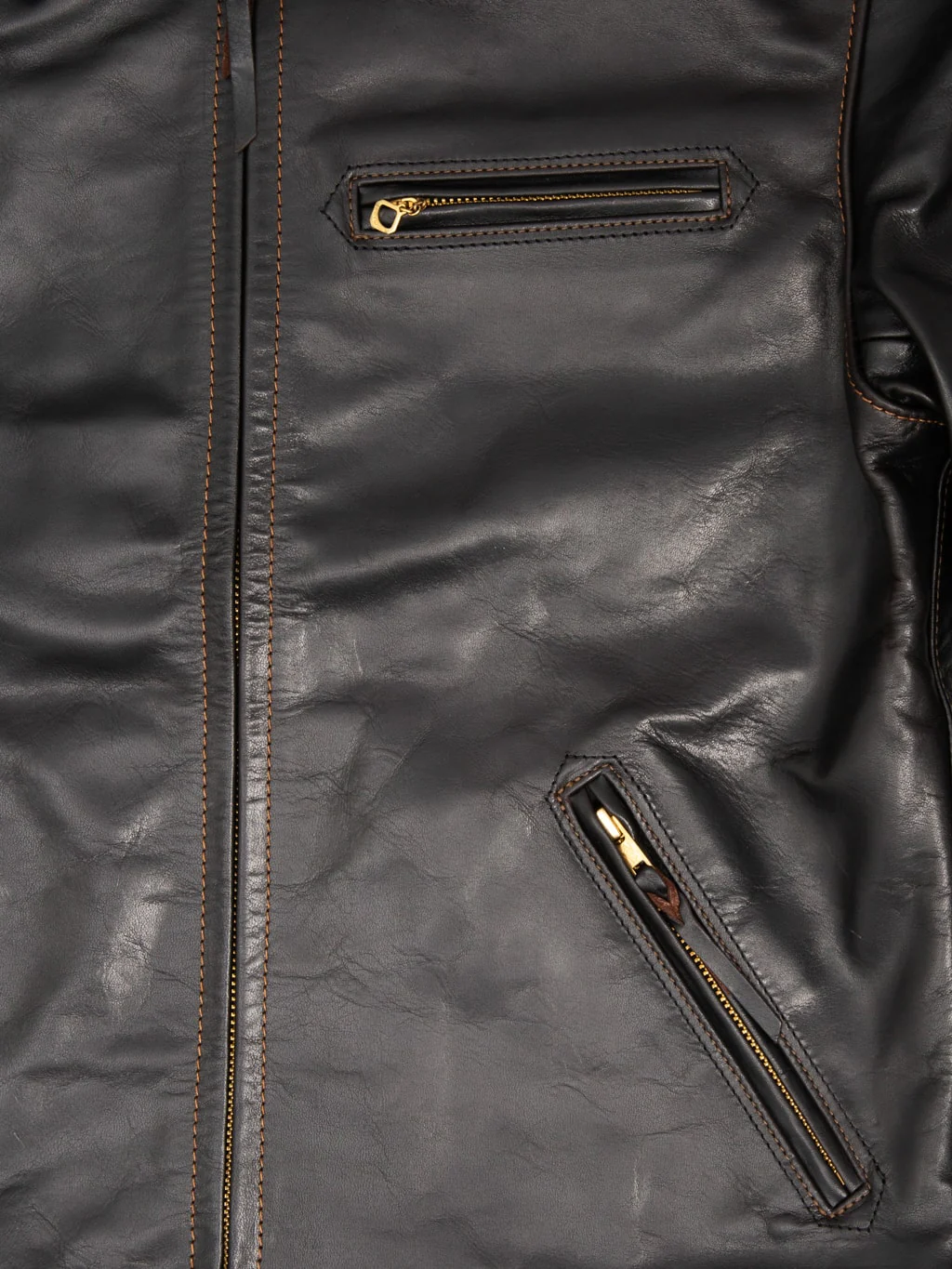 The Flat Head FN-LJ-HS001 Horsehide Single Rider's Jacket Black Aniline - Image 10