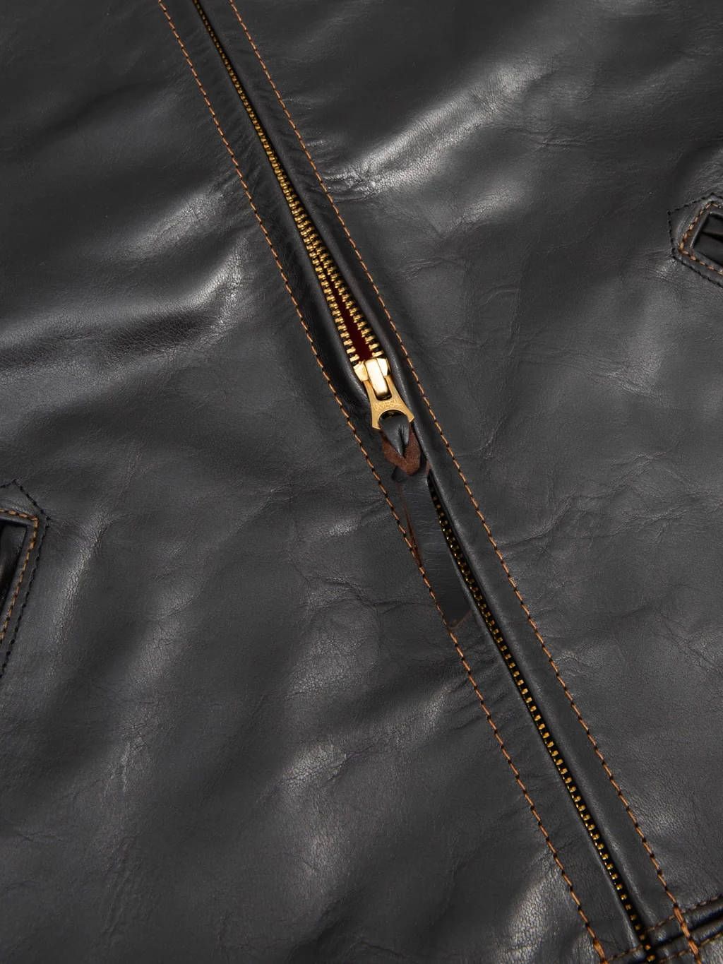 The Flat Head FN-LJ-HS001 Horsehide Single Rider's Jacket Black Aniline - Image 11