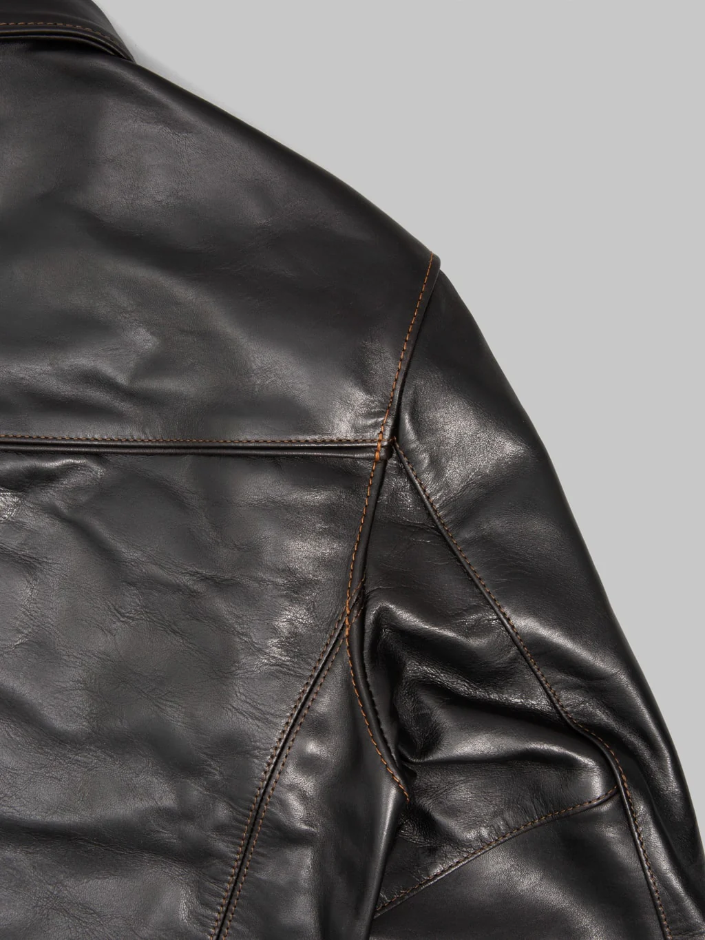 The Flat Head FN-LJ-HS001 Horsehide Single Rider's Jacket Black Aniline - Image 15