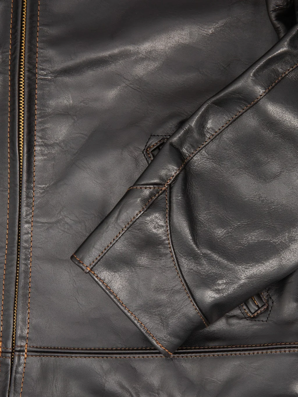 The Flat Head FN-LJ-HS001 Horsehide Single Rider's Jacket Black Aniline - Image 16