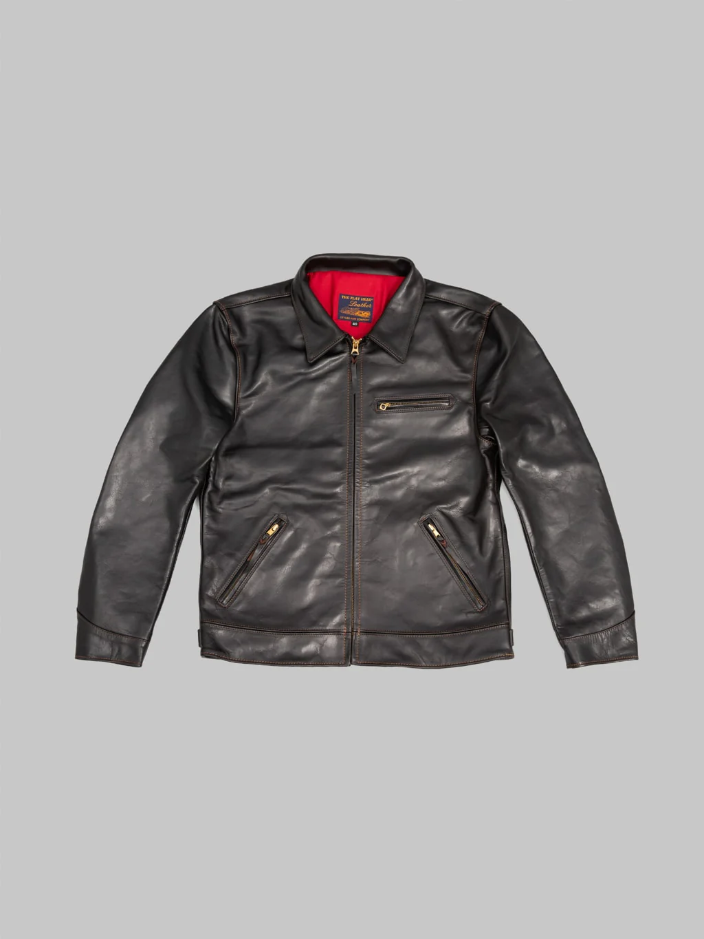 The Flat Head FN-LJ-HS001 Horsehide Single Rider's Jacket Black Aniline - Image 7