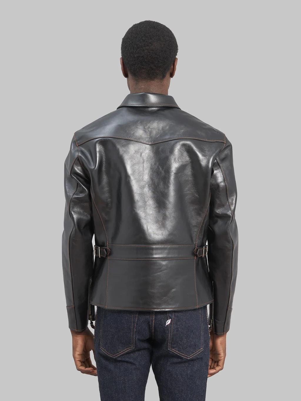 The Flat Head FN-LJ-HS005 Horsehide Single Rider's Jacket Black Semi-Aniline - Image 3