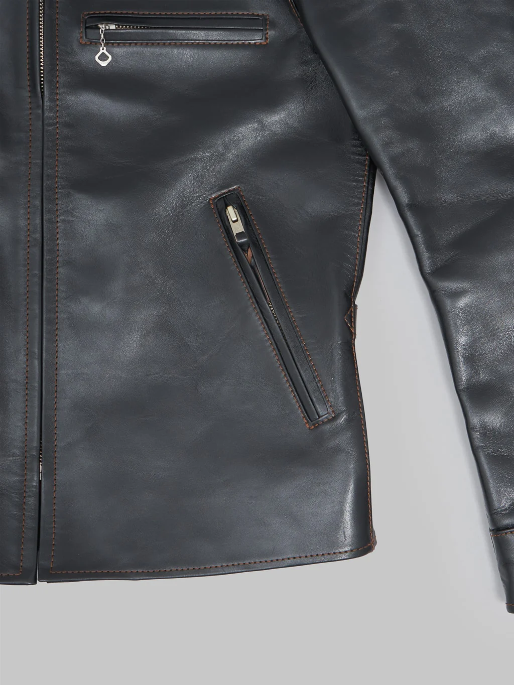 The Flat Head FN-LJ-HS005 Horsehide Single Rider's Jacket Black Semi-Aniline - Image 9