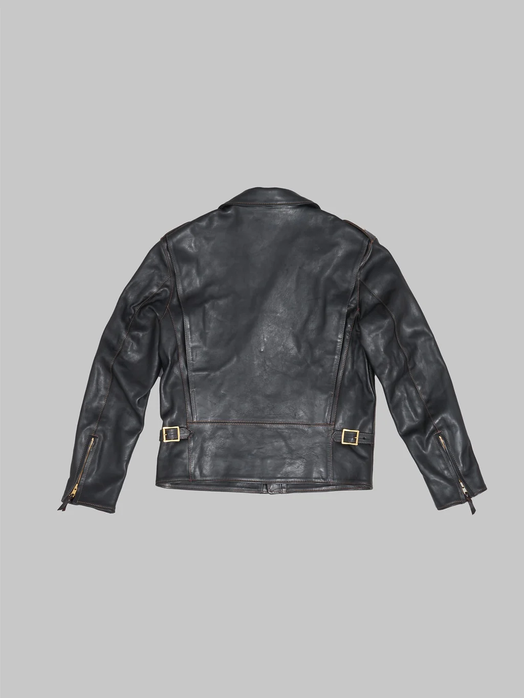 The Flat Head FN-LJ-HW001 Horsehide Double Rider's Jacket Black Aniline - Image 12
