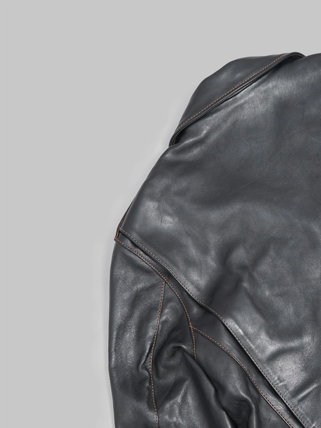 The Flat Head FN-LJ-HW001 Horsehide Double Rider's Jacket Black Aniline - Image 13