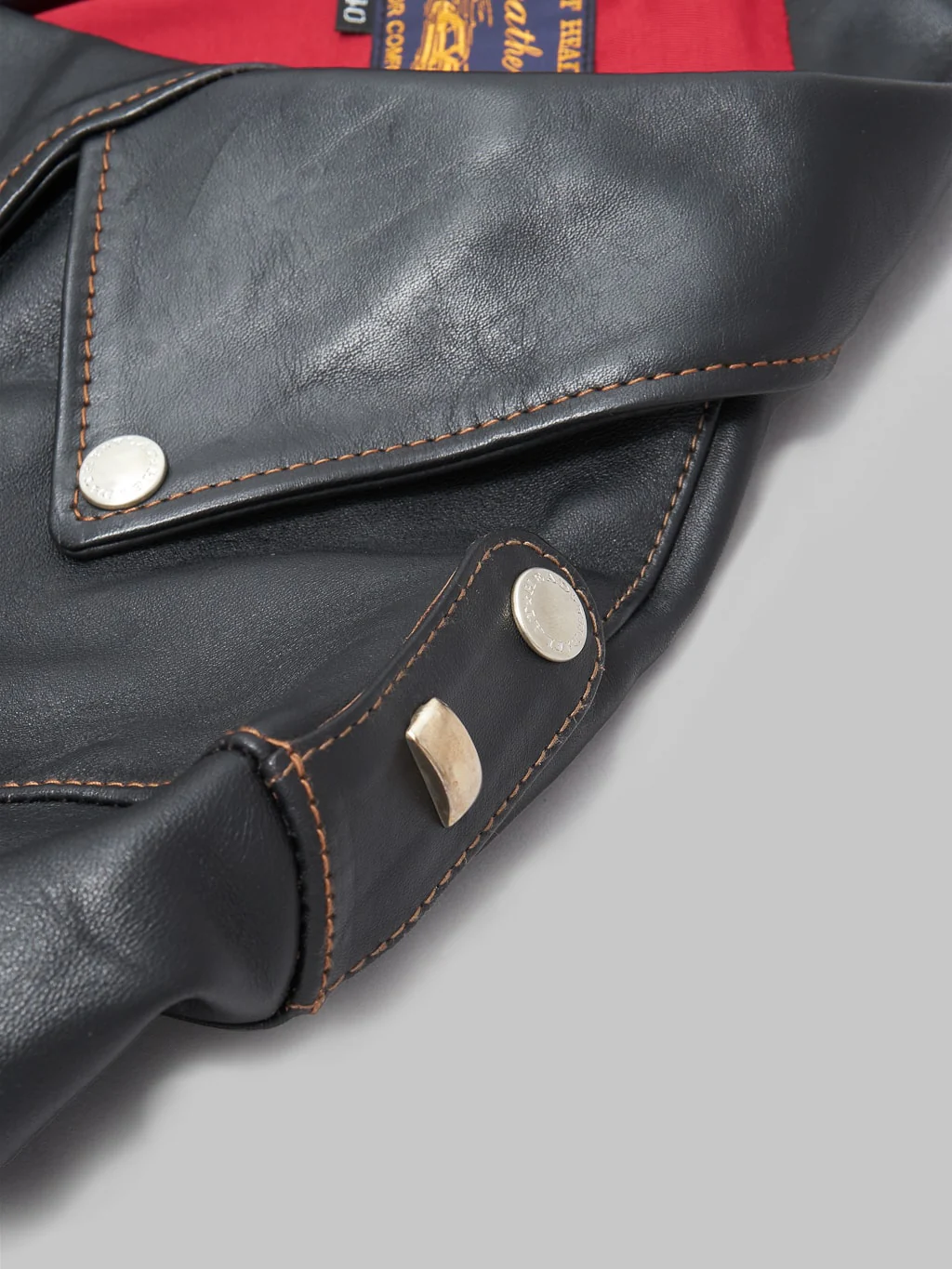 The Flat Head FN-LJ-HW001 Horsehide Double Rider's Jacket Black Aniline - Image 16
