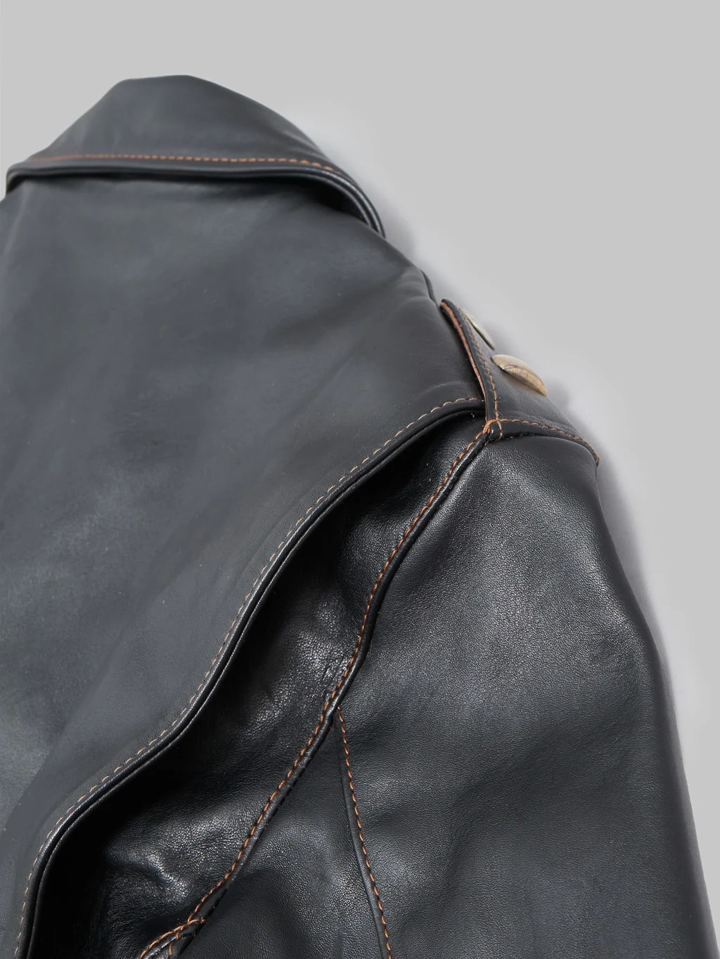 The Flat Head FN-LJ-HW001 Horsehide Double Rider's Jacket Black Aniline - Image 17