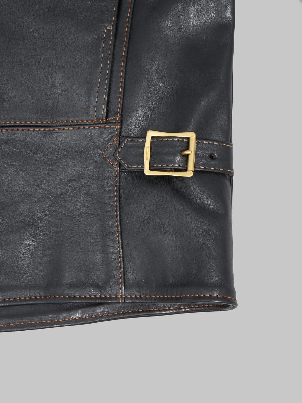 The Flat Head FN-LJ-HW001 Horsehide Double Rider's Jacket Black Aniline - Image 18