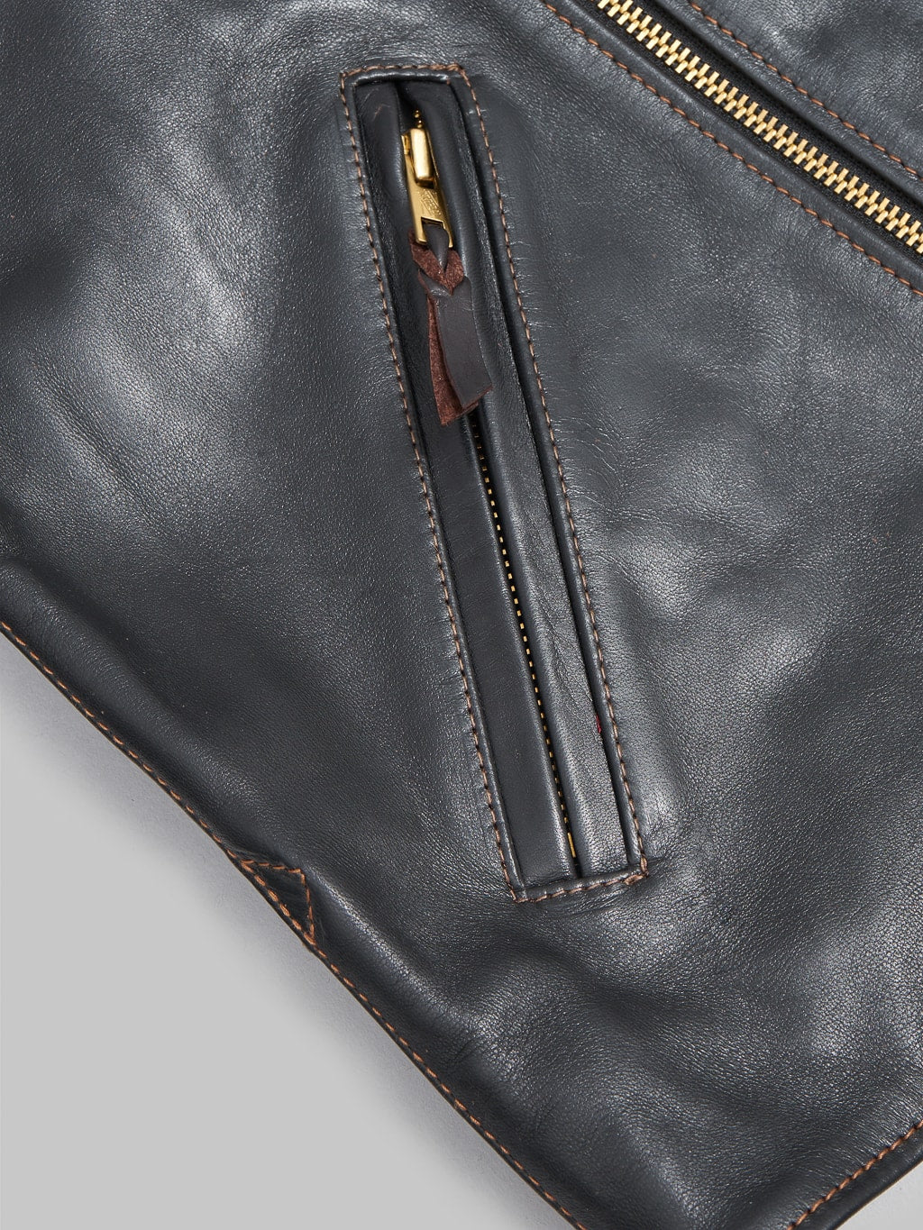 The Flat Head FN-LJ-HW001 Horsehide Double Rider's Jacket Black Aniline - Image 19