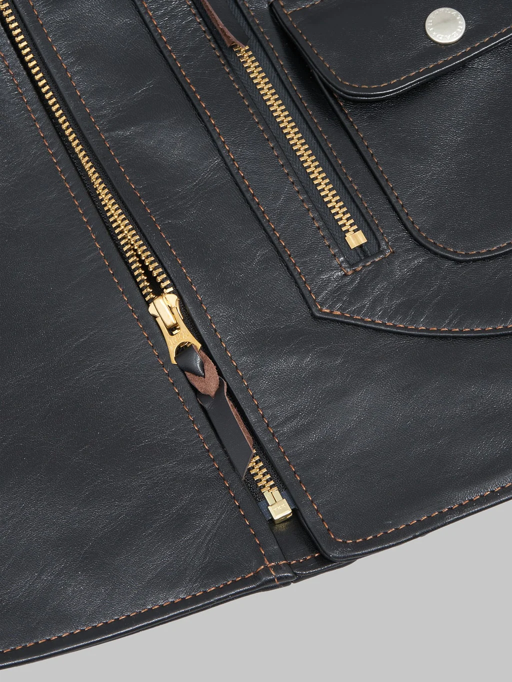 The Flat Head FN-LJ-HW004 Horsehide Double Rider's Jacket Black Semi-Aniline - Image 14
