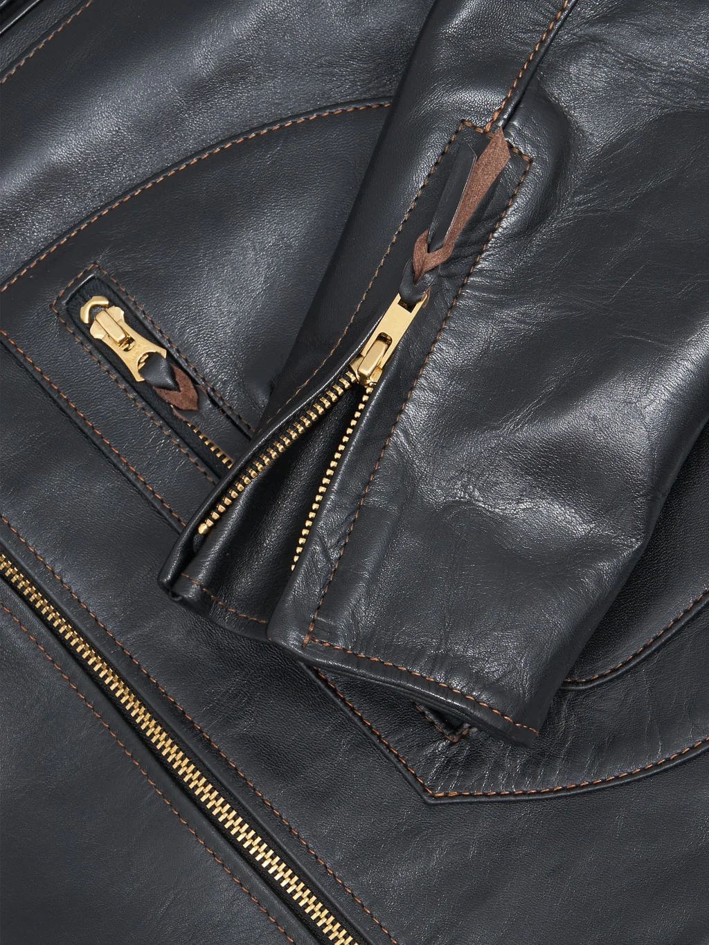 The Flat Head FN-LJ-HW004 Horsehide Double Rider's Jacket Black Semi-Aniline - Image 17