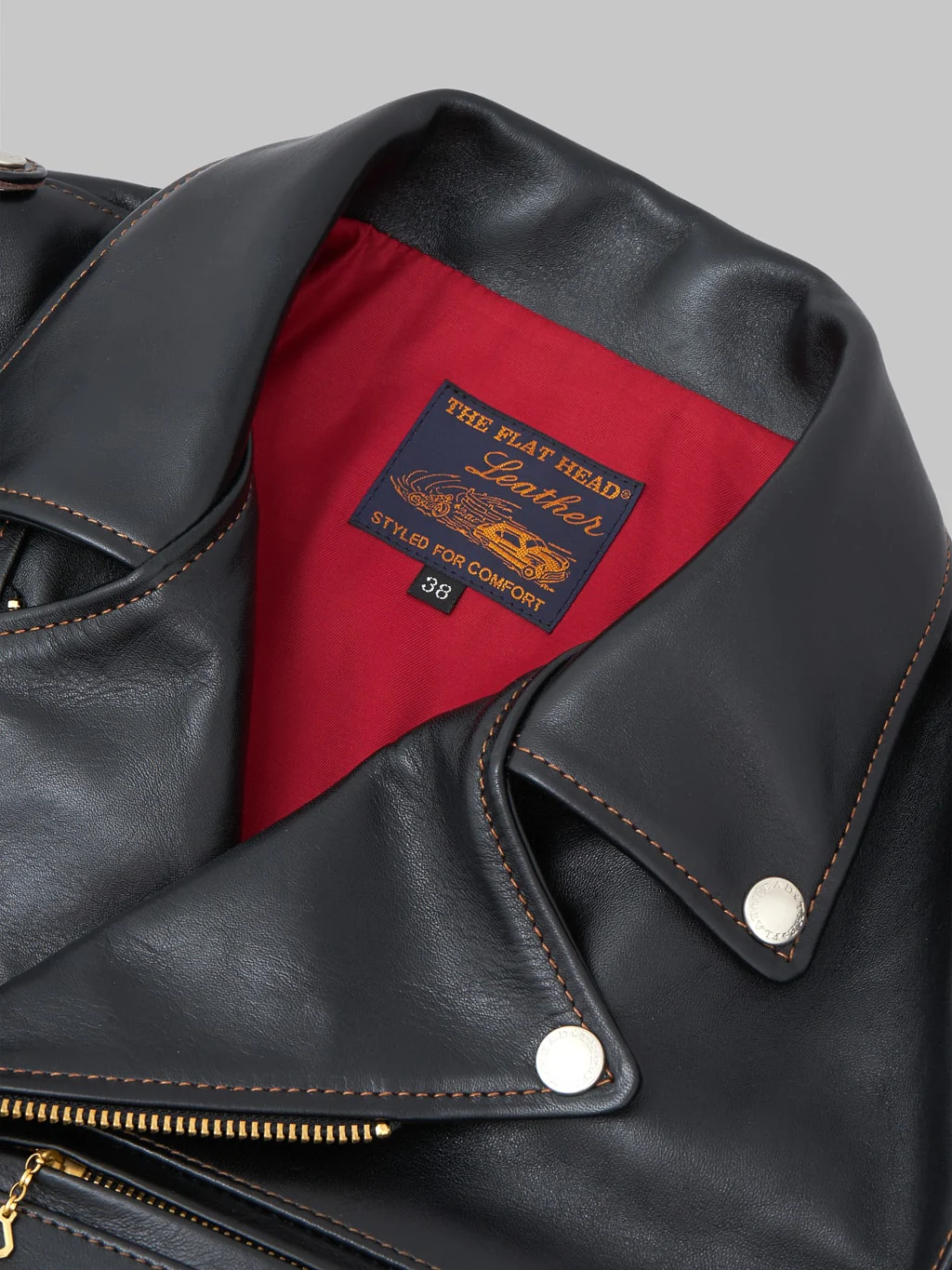 The Flat Head FN-LJ-HW004 Horsehide Double Rider's Jacket Black Semi-Aniline - Image 19
