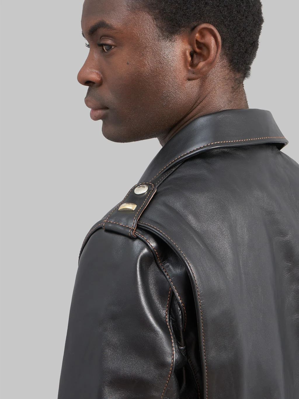 The Flat Head FN-LJ-HW004 Horsehide Double Rider's Jacket Black Semi-Aniline - Image 7