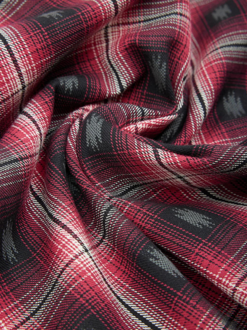 The Flat Head Native Check Western Shirt Red - Image 10
