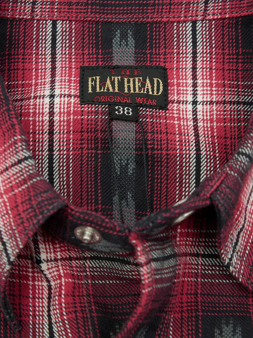The Flat Head Native Check Western Shirt Red - Image 16