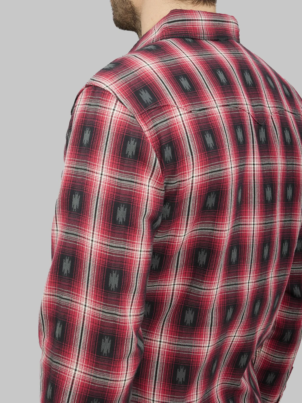 The Flat Head Native Check Western Shirt Red - Image 5