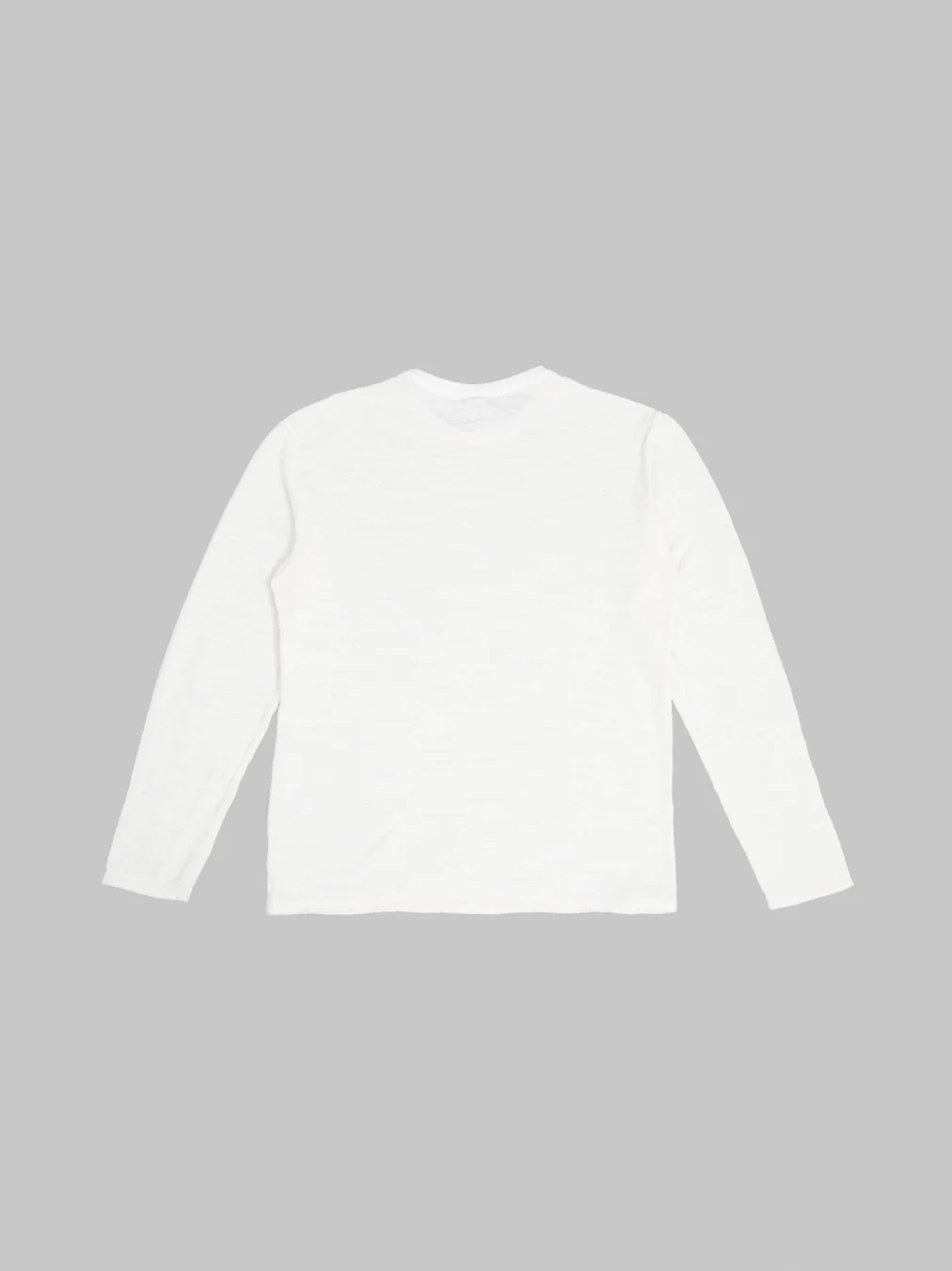 UES 100% Linen Long Sleeve T-Shirt White - Image 8