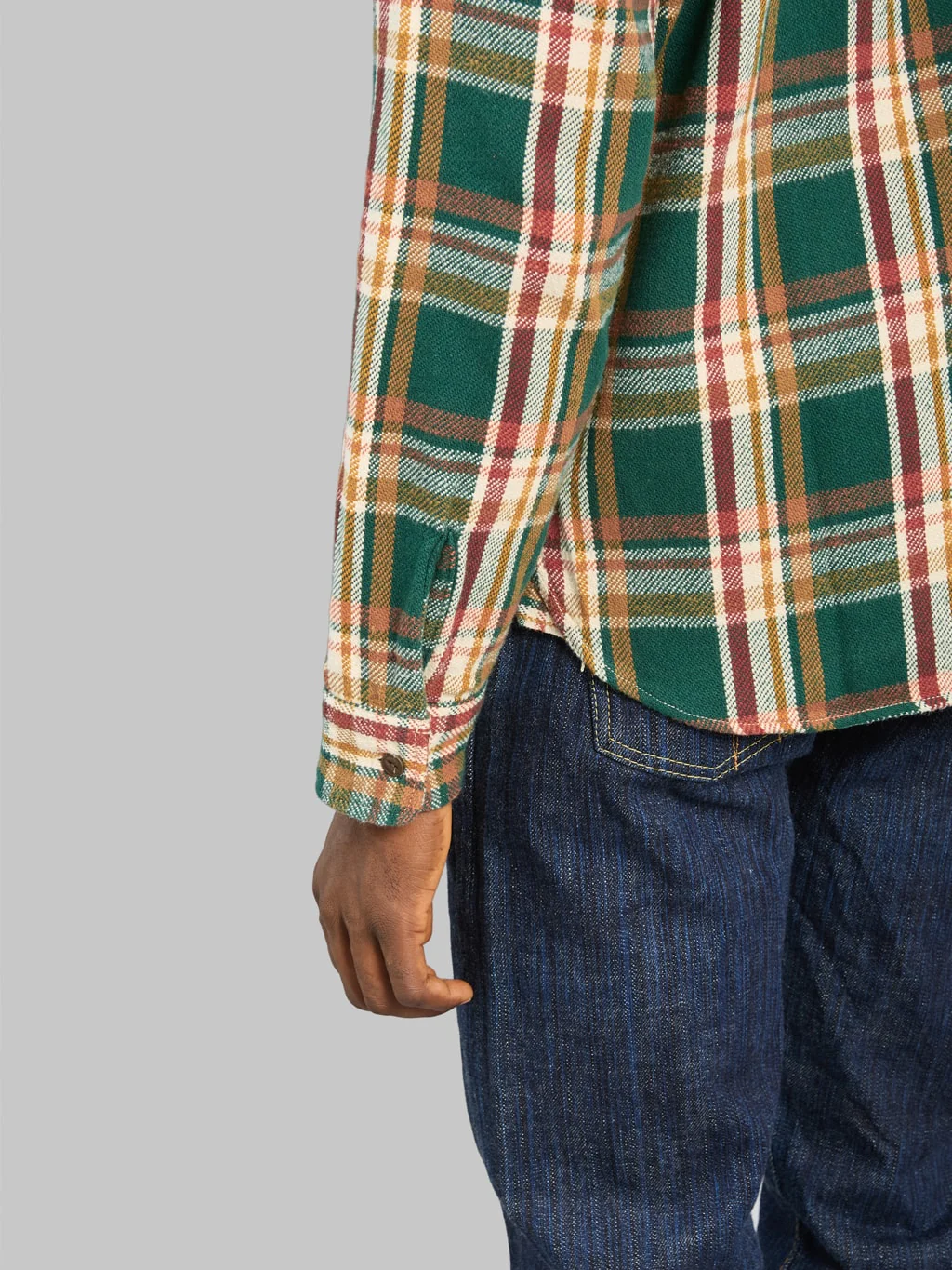UES Heavy Flannel Shirt Green - Image 5