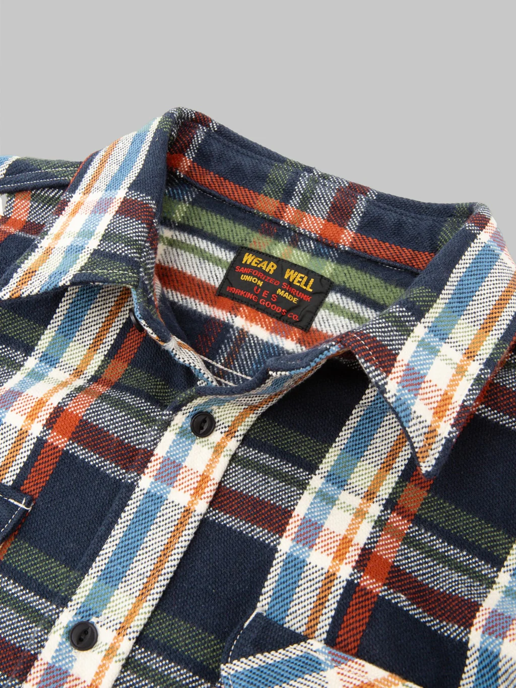 UES Heavy Flannel Shirt Navy - Image 11