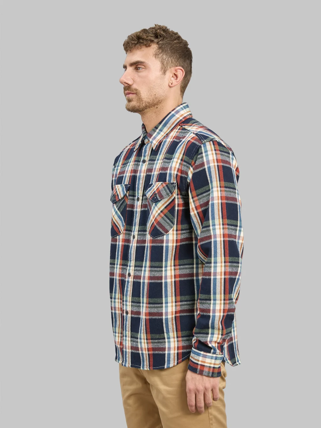 UES Heavy Flannel Shirt Navy - Image 4