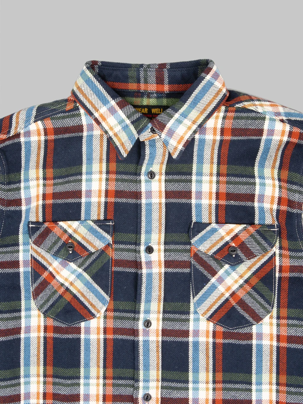 UES Heavy Flannel Shirt Navy - Image 7