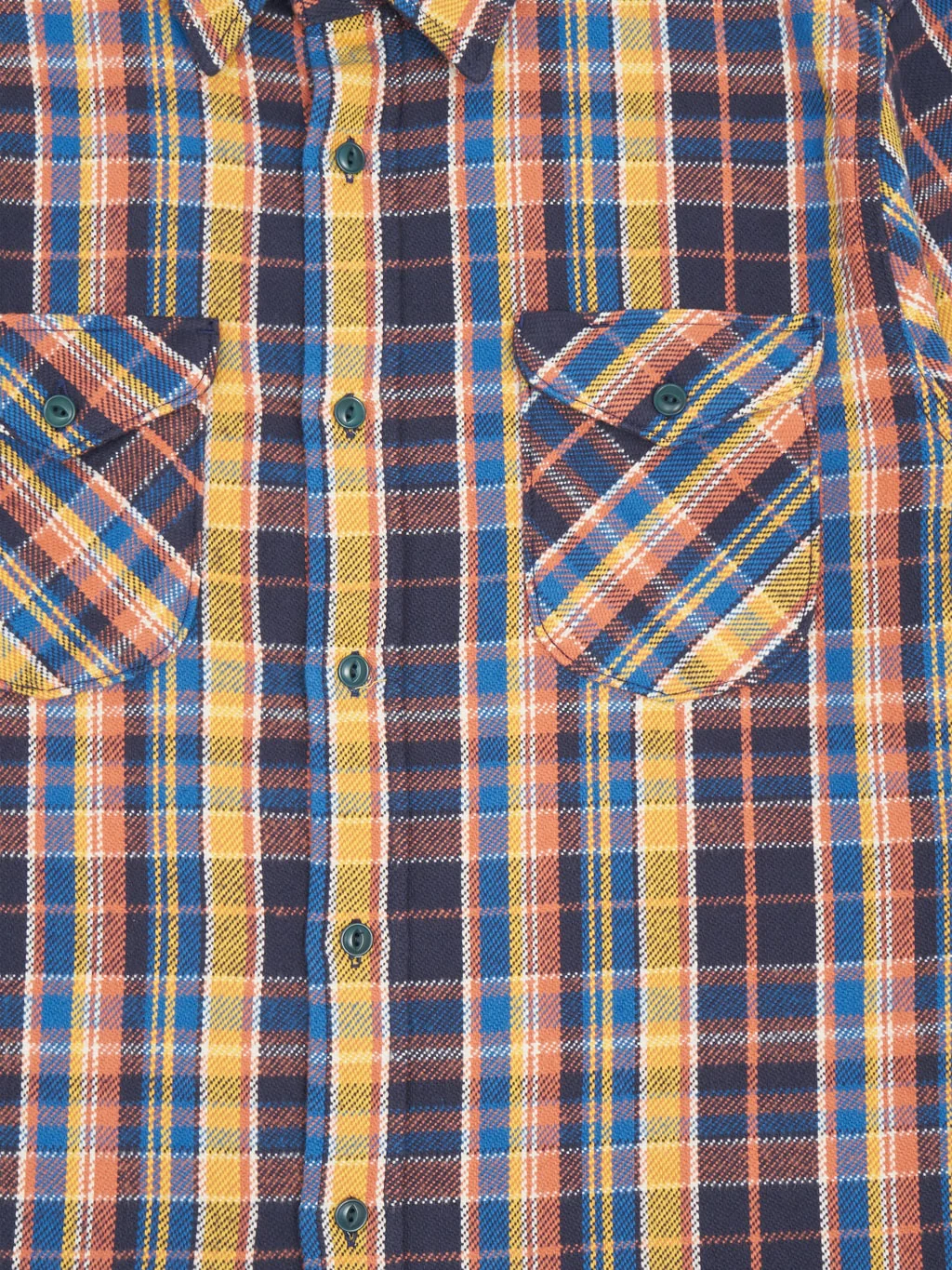 UES Heavy Flannel Shirt Blue & Yellow - Image 10