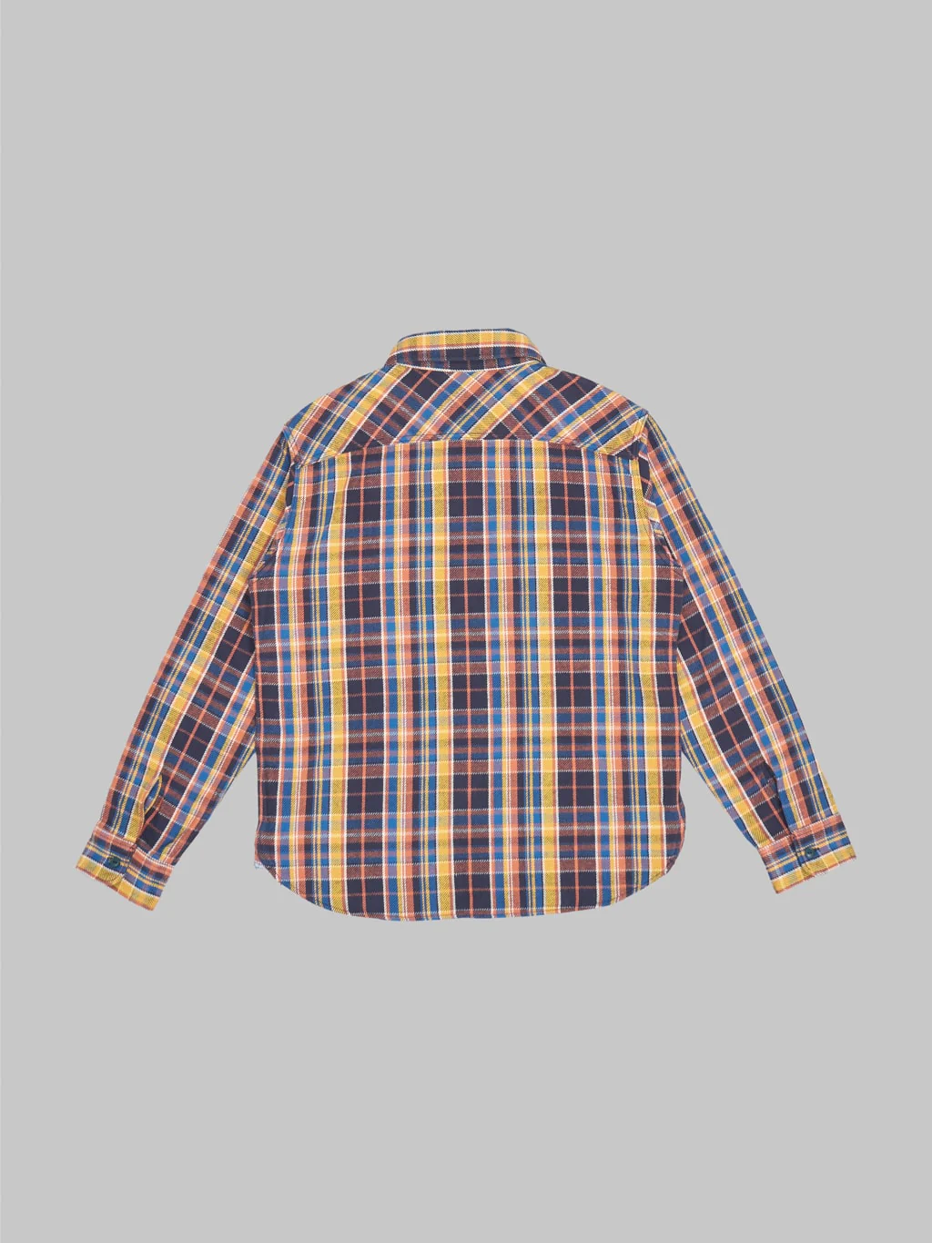 UES Heavy Flannel Shirt Blue & Yellow - Image 8