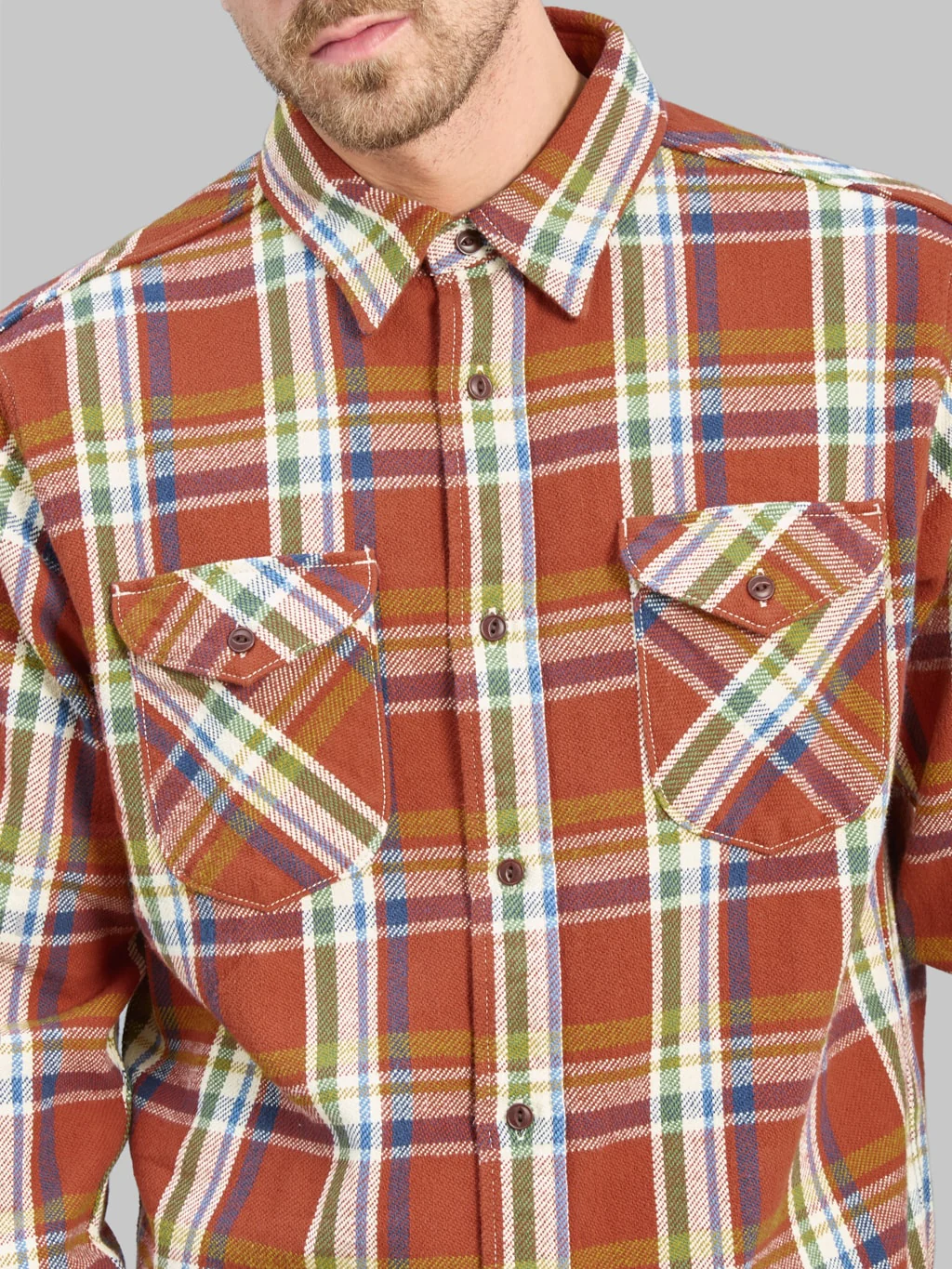 UES Heavy Flannel Shirt Red - Image 5